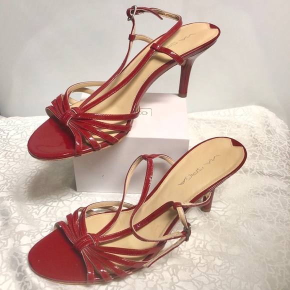 red slingback kitten heels